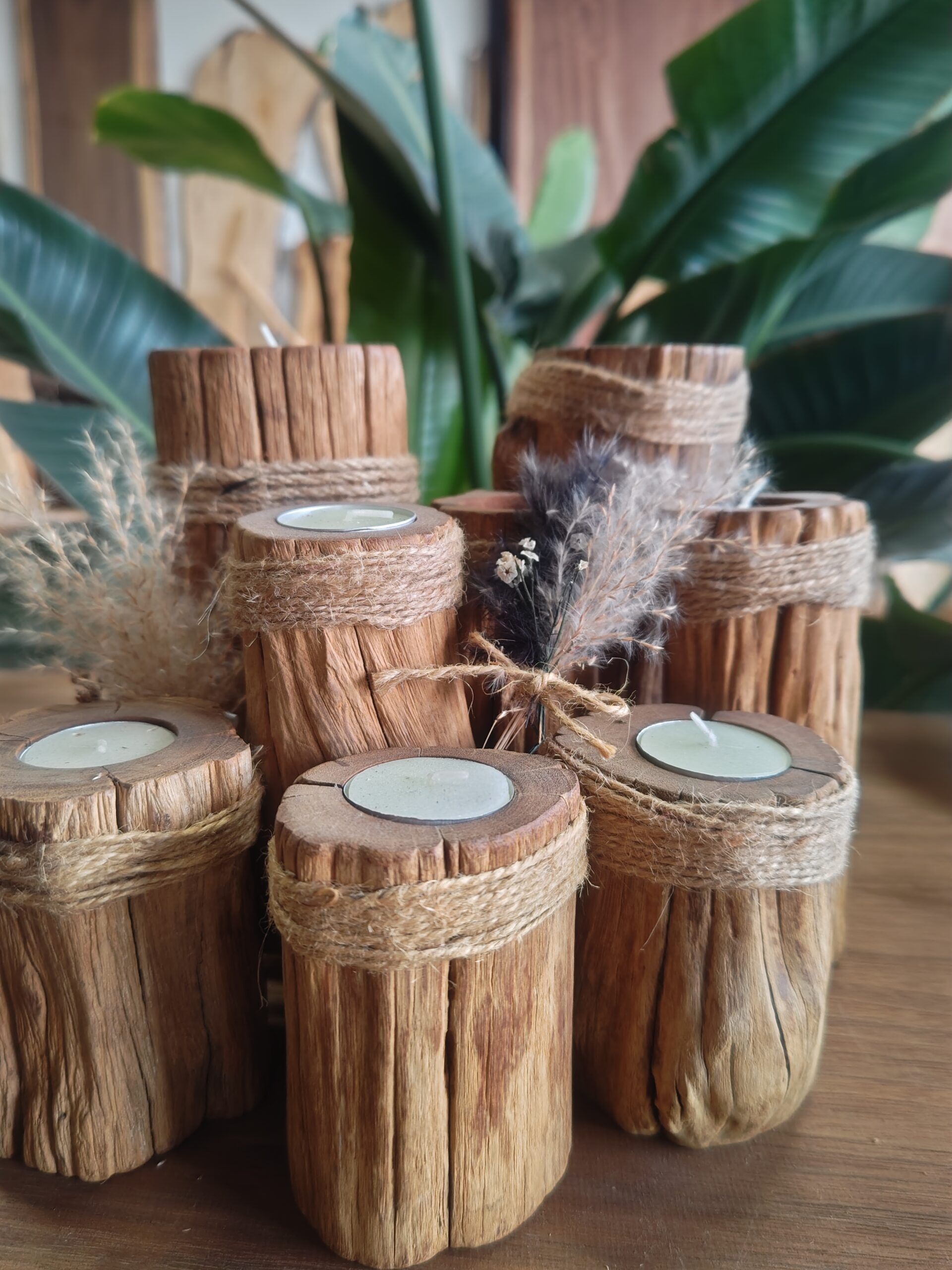 オールドチークキャンドル台