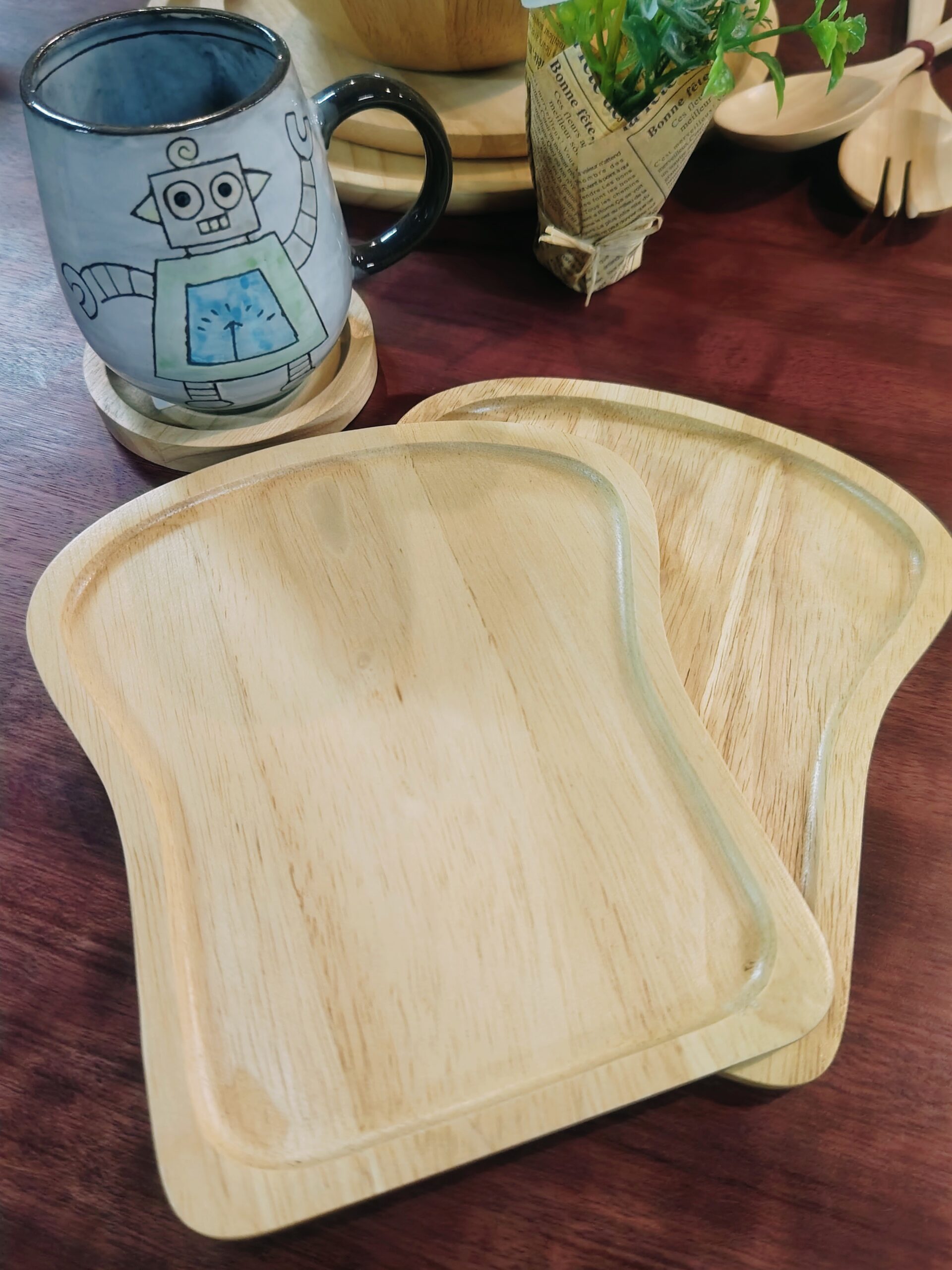 木製トースト型プレート